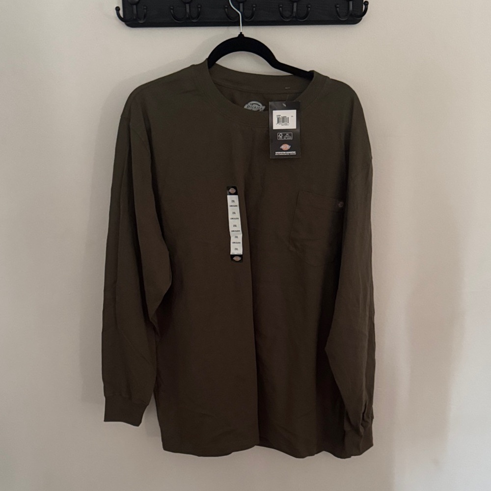 Dickies Men's Olive Green Long Sleeve Shirt